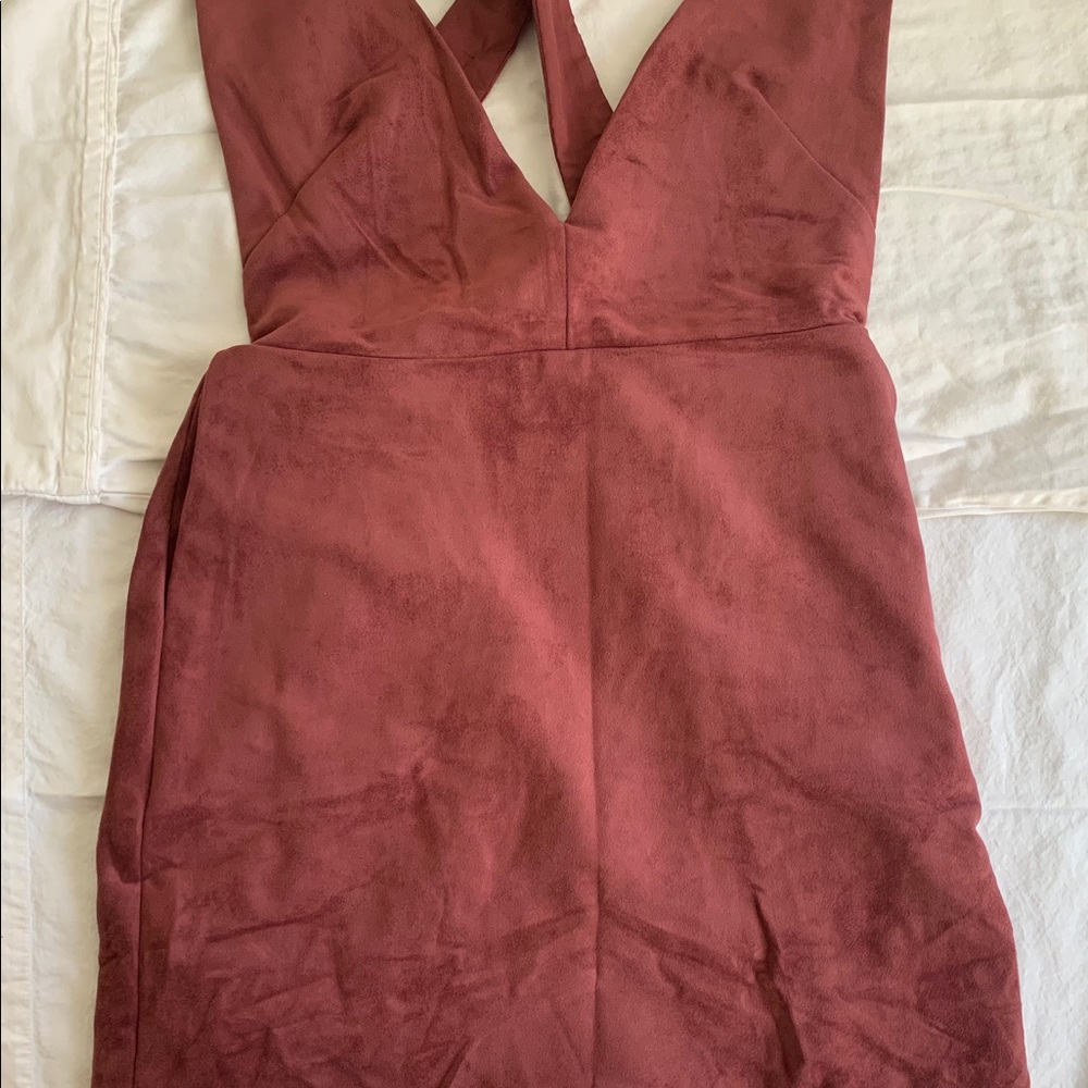 Endless Rose maroon suede dress